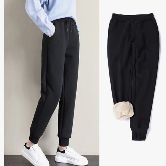 Women's Winter Warm Athletic Sweatpants Sherpa Lined Joggers Fleece Pants Small - Picture 4 of 12